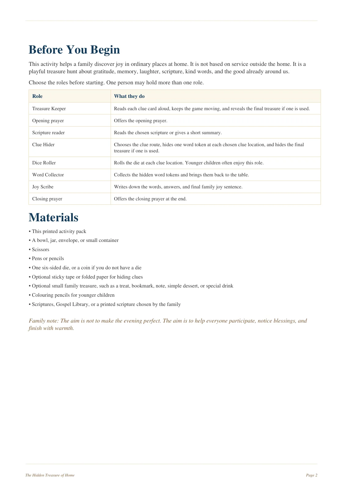 The Hidden Treasure of Home page 2